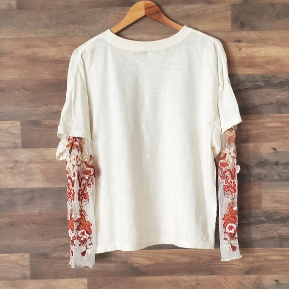 NWT FREE PEOPLE GARDENER TEE S - Picture 2 of 6